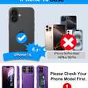 BXYJY for iPhone 16 Wallet Case with Camera Cover, Built-in Card Holder (4-5 Cards), RFID Blocking, Military Grade Protection, Heavy Duty Women Men Protective Phone Case for iPhone 16, Dark Purple