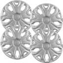 Premium Quality 16 inch Silver Hubcaps fits 2015 2016 2017 2018 2019 2020 2021 2022 2023 Ford Transit Van, Heavy Duty Solid Clip Construction (Set of 4) (7068AMS-4)