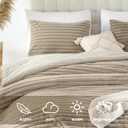 Smoofy Fluffy King Size Comforter Set 3 Pieces - Linen Fleece Fluffy Comforter Set, Luxury Fuzzy King Bedding Set, Soft King Bed Set All Season, Heavy Faux Fur Comforter with 2 Pillow Cases