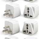 8 Pack Universal Adapter, UK to US Adapter, Europe to US Plug Adapter, Travel Adapters, European to USA General Adapter, American Outlet Plug Adapter (White)