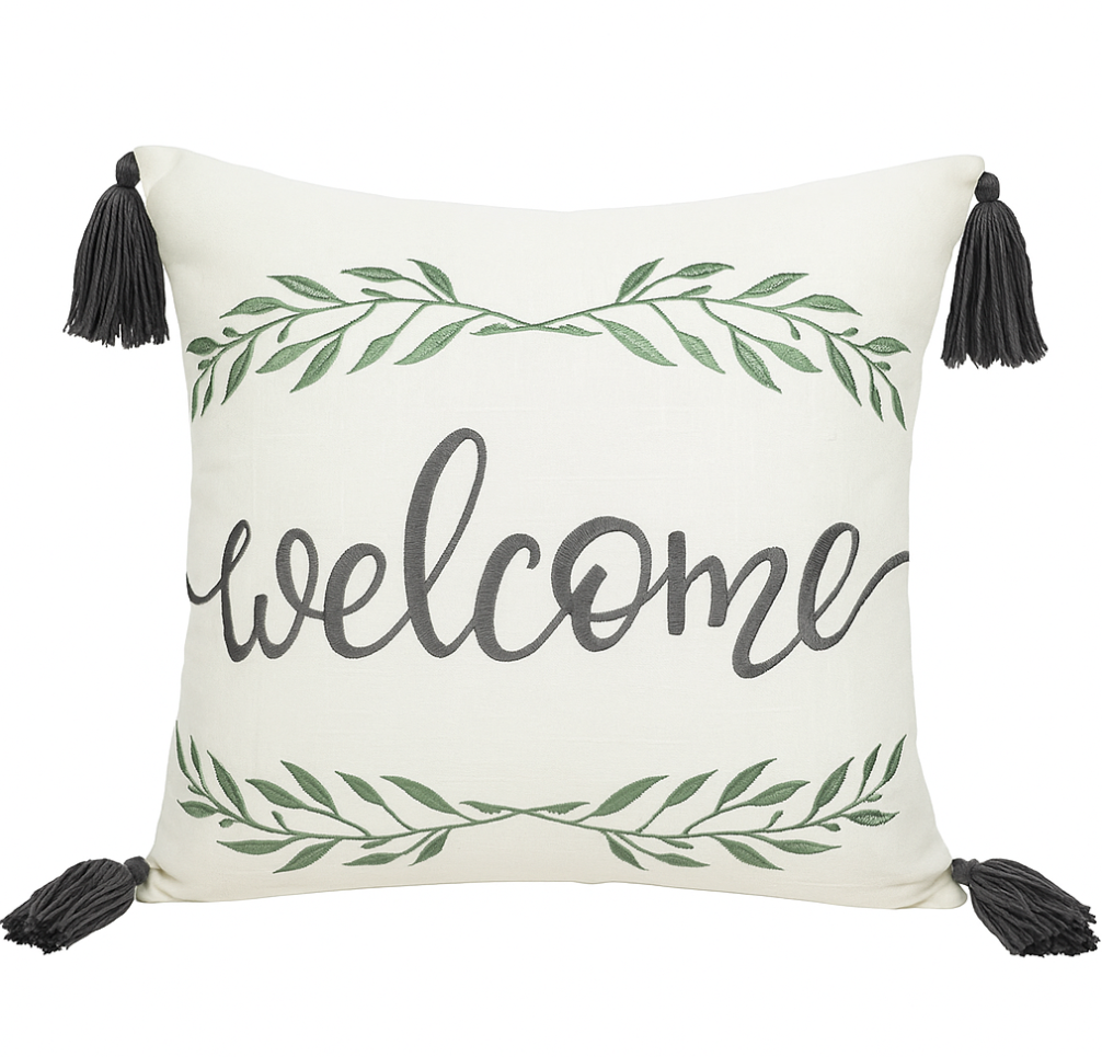 Creative Products Welcome 18x18 Spun Poly Pillow, Set of 1