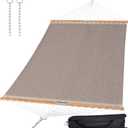 SUNCREAT Hammocks Outdoor Hammock with Spreader Bar, Coffee Poolside Portable Hammock for Outside, 78.7 x 55.1 in, Hammock Only