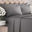 Amazon.com - King 6 Piece Sheet Set - Comfy Breathable & Cooling - Ultra-Soft Hotel Luxury Bedding Set with 8-16 Inch Deep Pockets - 1 Flat & 1 Fitted Sheet & 4 Pillowcases - Wrinkle Free & Easy Care - Dark Grey