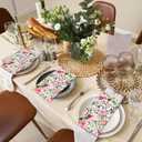 120Pcs Watercolor Rose Floral Disposable Paper Napkins - Guest Hand Towels for Wedding, Bridal Shower, Bathroom & Spring Parties (4.5x8 Inch)