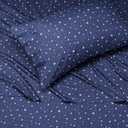 Amazon Basics Kid's Soft Easy-Wash Microfiber 3-Piece Sheet Set, Machine Washable, Twin, Navy Galaxy