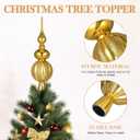 PRETYZOOM Spherical Christmas Tree Topper 2.64 Inch Plastic Xmas Tree Ornament Decoration Lightweight Finial for Holiday Party Home Seasonal Decor