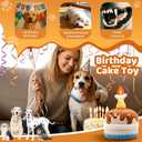 Dog Birthday Cake Toy, Interactive Crinkle Squeaky Chew Toy for Small Medium Large Dogs, Durable Pet Birthday Gifts & Party Accessories, Cute Soft Puppy Celebration Fun for All Breeds
