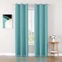 ChrisDowa Blackout Curtains 84 inches Long for Bedroom - 2 Panels Set Grommet Thermal Insulated Room Darkening Curtains for Living Room (Aqua, 42 x 84 Inch)