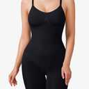 BRABIC Waist Trainer Bodysuit for Women Tummy Control Shapewear Round Neck Seamless Butt Lifter Full Body Shaper, Size M/L