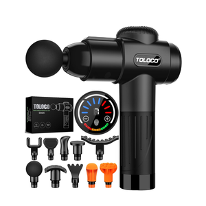 TOLOCO Massage Gun, Deep Tissue Back Massage for Athletes for Pain Relief, Percussion Massager with 10 Massages Heads & Silent Brushless Motor, Mothers Day Gifts for Mom, Black