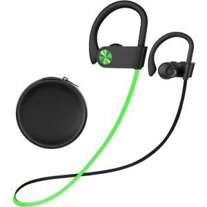 Stiive Bluetooth Headphones, 5.3 Wireless Sports Earbuds IPX7 Waterproof with Mic, Stereo Sweatproof in-Ear Earphones, Noise Cancelling Headsets for Gym Running Workout, 16 Hours Playtime - GreenBlack