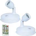 LED Spotlight, Battery Powered Picture Lights, Uplighting Indoor, Puck Lights with Remote, Small Spot Light for Wall Display Dartboard Painting Artwork -Natural White (White)