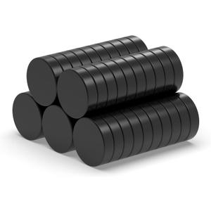 Strong Neodymium Magnets - Rare Earth, Heavy Duty, Round, Small, 0.47 x 0.12 Inch, 50 PCS, Black