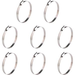 Winlong Stainless Steel 4'' Hose Clamps, 8PK SAE 72 Worm Gear Drive Hose Clamps for Automotive Plumbing