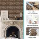 Commomy 3D Faux Brick Wall Panels Peel and Stick - 10 pcs 11.8x 11.8Small Size PVC Brick Backsplash Wall Tiles Brown Brick Wallpaper for Kitchen,Bedroom,Bathroom,Living Room,Fireplace,RV