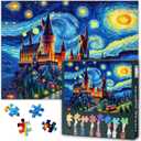 Puzzles for Adults 1000 Pieces Castle - Jigsaw Puzzles Starry Night Art, 27.5x19.7 Inch Nightscape Design Hard Impossible Challenging Puzzle Family Game for Men & Women (Home Decor Gift)