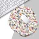 Watercolo Flowers Mouse Pad with Wrist Rest, Floral Patterns Mousepad for Desk. Premium-Textured Mouse Mat, Non-Slip Rubber Base Mousepad for Laptop, Computer & Pc