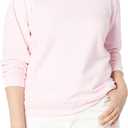 Hanes womens Crewneck Sweatshirt, Ecosmart Fleece Pullover With V-notch, Sweatshirt for Women (Medium, Pale Pink)