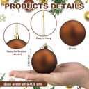 24 Pcs Brown Christmas Ball Ornaments 2.4 Inch Glitter Matte Shiny Chocolate Xmas Baubles Rustic Neutral Farmhouse Xmas Tree Hanging Decorations Modern Christmas Home Decor for Tree Holiday