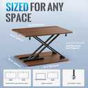 Standing Desk Converter, 25.16" 15.75" Height Adjustable Laptop Stand for Desk, Sit Stand Monitor Stand, No Assembly Required for Home and Office Use (Black) (Natural Wood), 23.6 inches x 13.7 inches x 15.7 inches