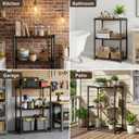 3-Tier Storage Shelves with Plastic Connectors – Metal Shelf Organizer for Pantry, Closet & Bathroom, Space-Saving Sturdy Shelving Unit Rack, Black, 17.3" x 12.8" x 28.9"