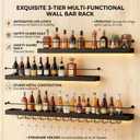 47IN Wall Mounted Wine Rack with LED Lights，Gold, 47IN/120CM