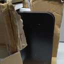 Nightstand with Charging Station and LED Light, Black, 1 Pack