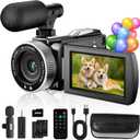 Camcorder Video Camera 4K 48MP Vlogging Camera for YouTube TikTok with Wireless Lavalier Microphone for Video Recording, 18X Digital Video Camera 3.0 Inch Screen Digital Camera with Remote (Black)