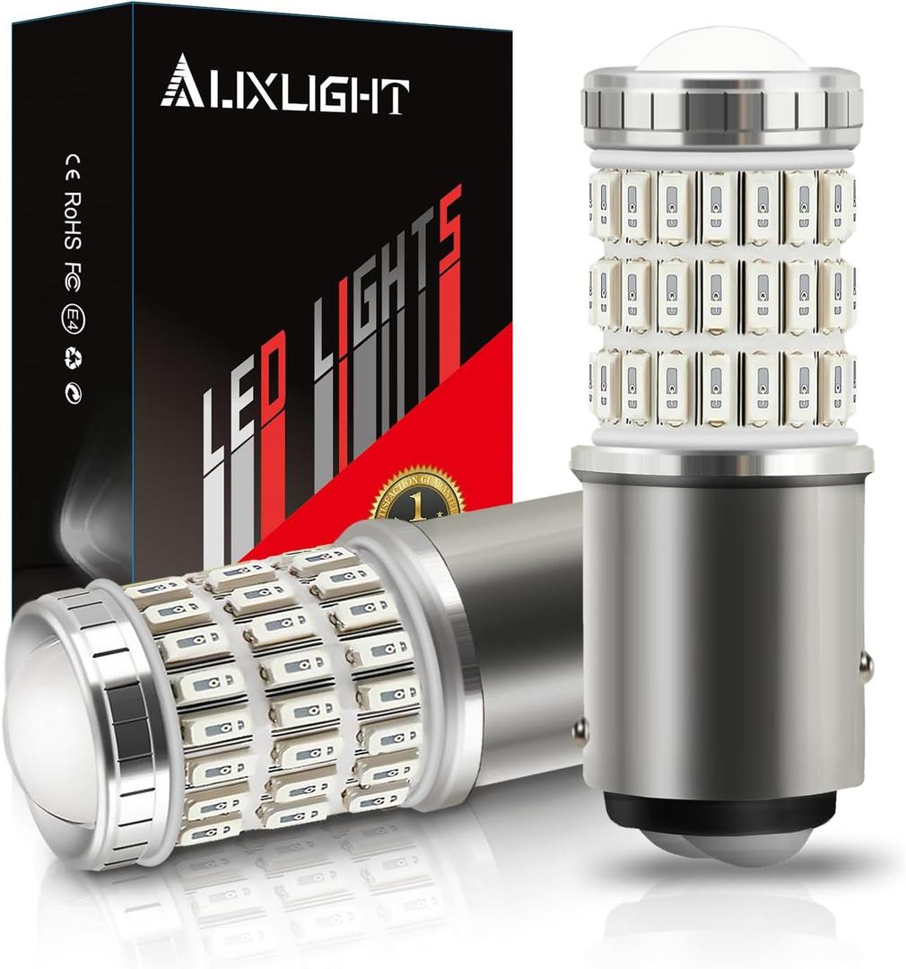 AUXLIGHT 2057 1157 2357 7528 2057A 1157A 2357A LED Bulbs Brilliant Red, Ultra Bright 60-SMD LED Replacement for Brake/Tail Lights, Blinker Lights, Turn Signal/Parking or Running Lights (Pack of 2)