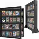 24 Graded Card Display Case, Baseball Card Display Stand, UV Protection, Storage Cabinet, Wall Mounted, Sports Cards, Baseball Trading Card, Wall Display Case, Case Stand, PSA, MTG, Black