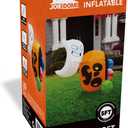 Joiedomi 5 ft Tall Halloween Inflatable Outdoor Decoration, Halloween Blow Ups Cute Ghost Halloween Decorations with Pumpkin Candy Bag with LEDs for Yard Decor