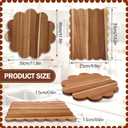 Acacia Wood Scalloped Cutting Boards Set, Decorative Wooden Charcuterie Boards with Handle for Cheese Pizza Meat Fruit Bread Baking, Cottagecore Farmhouse Kitchen Serving Trays Decor, One Size