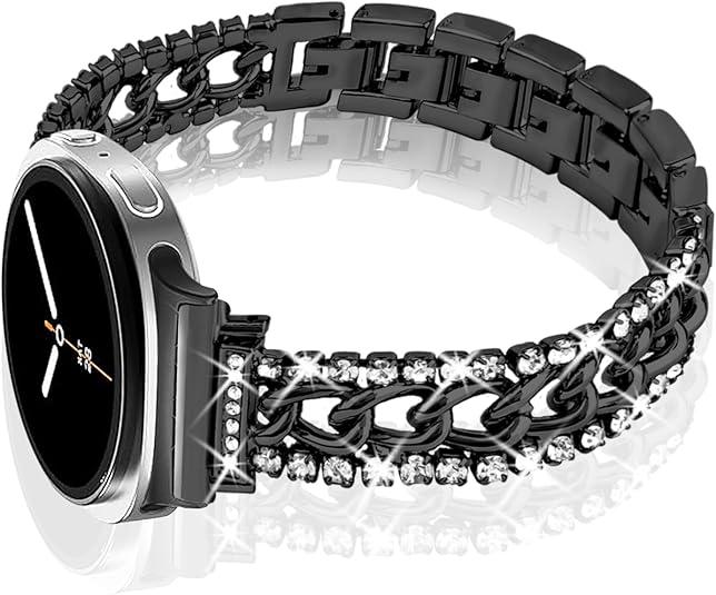 Bling Band Compatible for Samsung Galaxy Watch 8 40mm 44mm Bands, Diamond Chain Metal Bracelet Rhinestone Strap for Galaxy Watch 8/8 Classic