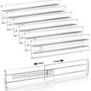 6 Pack Adjustable Drawer Dividers(11.34-19.88") 3.15" Expandable Clear Drawer Dividers for Kitchen, Bedroom & Office Dresser Drawer Organizers for Clothes, Utensils and Baby Nursery Storage (Medium)