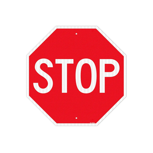 T&R Large Stop Sign Street Road Sign 24 x 24 Inches. Engineer Grade Reflective Sheeting, Rust Free Aluminum, Weather Resistant, Waterproof, Fade Resistant, 2 Pre-drilled Holes