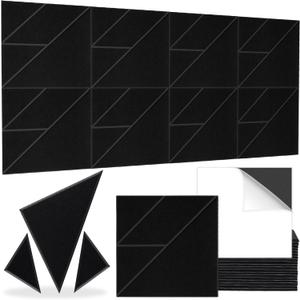 21 Pack Acoustic Panels, Self Adhesive Soundproof Wall Panels Acoustic Foam Panels for Walls High Density 12x12x0.4 Sound Absorbing Panels Noise Dampening Foam Panel for Room Door Office Black