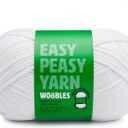 Woobles Easy Peasy Yarn for Beginners with Easy-to-See Stitches - Crochet & Knitting Yarn - Worsted Medium #4 - Cotton-Nylon Blend