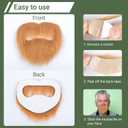 Cosela Self Adhesive Fake Mustache Men Cosplay Costume Facial Hair Halloween Novelty Stick On Fake Beard (Orange)