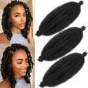 8 Inch Pre Fluffed Wrapping Hair 3 Packs Pre Separated Springy Afro Twist Hair For Locs Afro Twist Hair Natural Black Marley Twist Crochet Braiding Hair Soft Synthetic Extensions (8 Inch 3Pcs, 1B#)