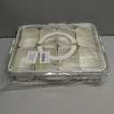 Amzcku Divided Serving Tray with Lid and Handle - Snackle Box Charcuterie Container for Portable Snack Platters - Clear Organizer for Candy, Fruits, Nuts, Snacks - Perfect for Party, Entertaining (1 pack 8 Compartments)