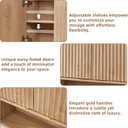LEYAOYAO Fluted Bathroom Wall Cabinet, Wall-Mounted Medicine Cabinet with Adjustable Shelf & Doors, Farmhouse Floating Over the Toilet Storage Cabinets for Laundry Room, Kitchen, Living Room (Natural)