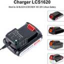 20Volt Li-Ion Battery Charger Replacement for Black+Decker LCS1620 90590282 20V MAX Lithium Ion Battery LBXR20 LBXR20-OPE LB20 LBX20 LBX4020 LB2X4020 LBXR2020-OPE