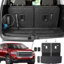 Cargo Mat Backrest Mats 2-in-1 Design for 2017-2023 GMC Acadia 6/7 Seats Accessories, All-Weather TPE Trunk Mat Cargo Liner Protector SLE/SLT/AT4/DENALI(Cargo Mat with Backrest Mats)