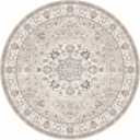 7x7 Living Room Area Rug: Washable Oriental Printed Soft Round Rug for Bedroom Besides Non-Slip Low-Pile Carpet for High-Traffic Area Indoor Stain Resistant Distressed Home Decor Mat(7Round, Green)