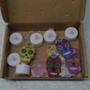 Tuanse 6 Pcs Halloween Day of The Dead LED Flameless Tealight Candles Dia De Muertos Suger Skull Gifts Mexican Halloween Flameless Candles for Bedroom Living Room Ofrenda Decorations