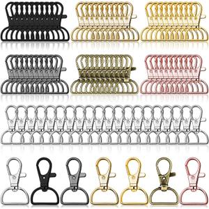 Swivel Clasp Hooks, Anezus 80Pcs Key Chain Clip Hooks, D Ring Clip Lanyard Hardware for Keychain Making, Lanyard Making, Purse Hardware, DIY Craft (3/4 Inside Width)