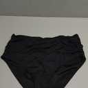 Tempt Me Women's High Waisted Bikini Bottom Tummy Control Ruched Bathing Suit Swim Bottom (Large, Black)