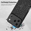 MZELQ for iPhone 17 Pro Case, Silicone Wave Ripple Cute Pattern, Support for MagSafe, Kickstand Wristband Camera Protection Soft Slim Phone Case for Girls Women -Black