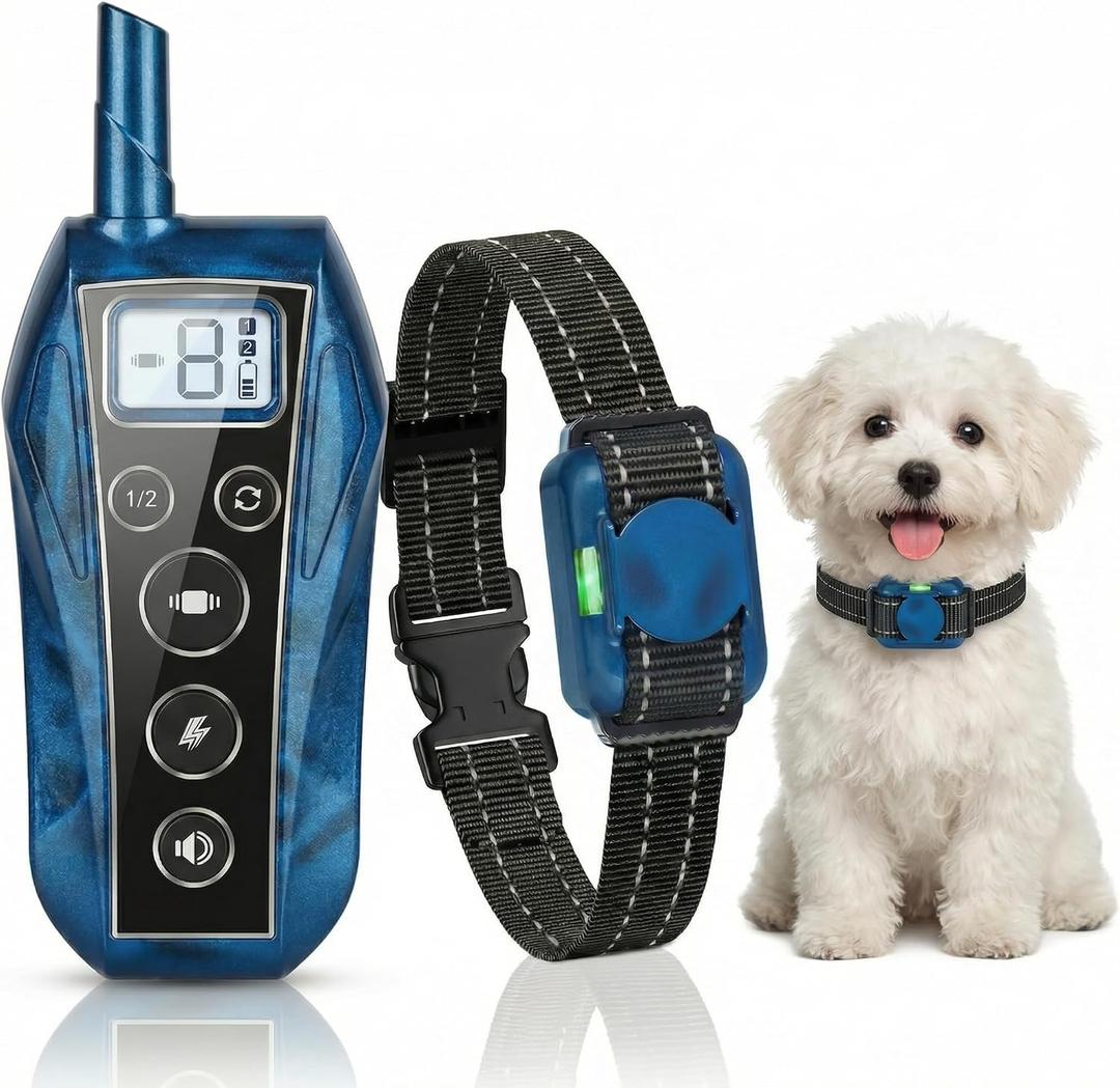 Mini Small Shock Collar for Small Dogs 5-30lbs, Ultra-Light & Thin 2000FT Dog Training Collar with Beep & Vibration & Safe Gentle ShockIPX7 Waterproof,Blue