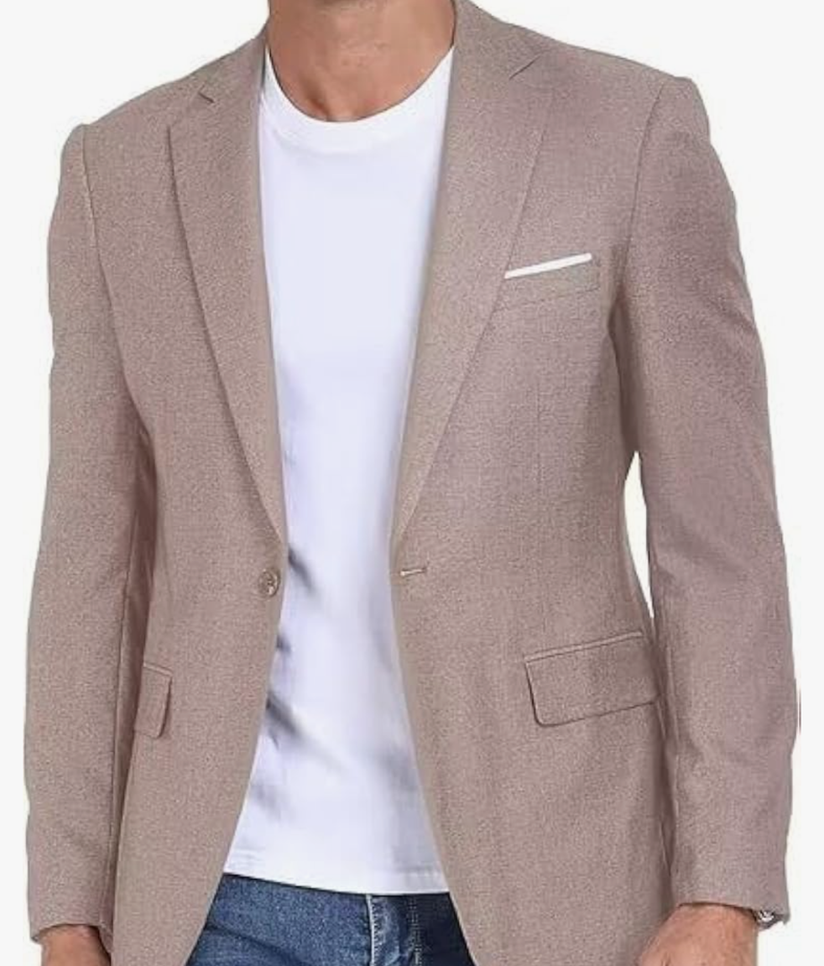 Wehilion Mens Casual Blazer Jacket Lightweight Sports Coat Suit Jacket for Summer Daily Business Wedding Party Travel, Large